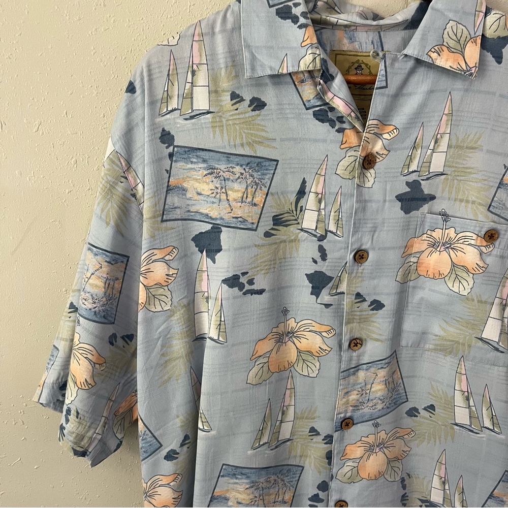 Joe Marlin Hawaiian Vacation Button Down Shirt Size Large - Picture 6 of 10